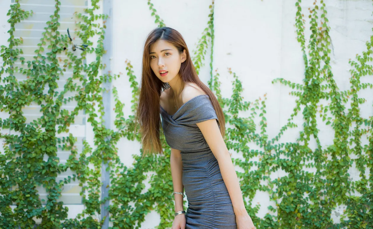 [Mzsock] NO.207 Kim Yun Kyo off-shoulder dress and short skirt with high legs street photography#[54P]-5