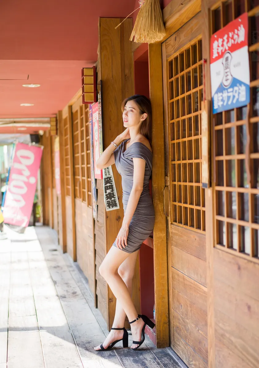 [Mzsock] NO.207 Kim Yun Kyo off-shoulder dress and short skirt with high legs street photography#[54P]-6